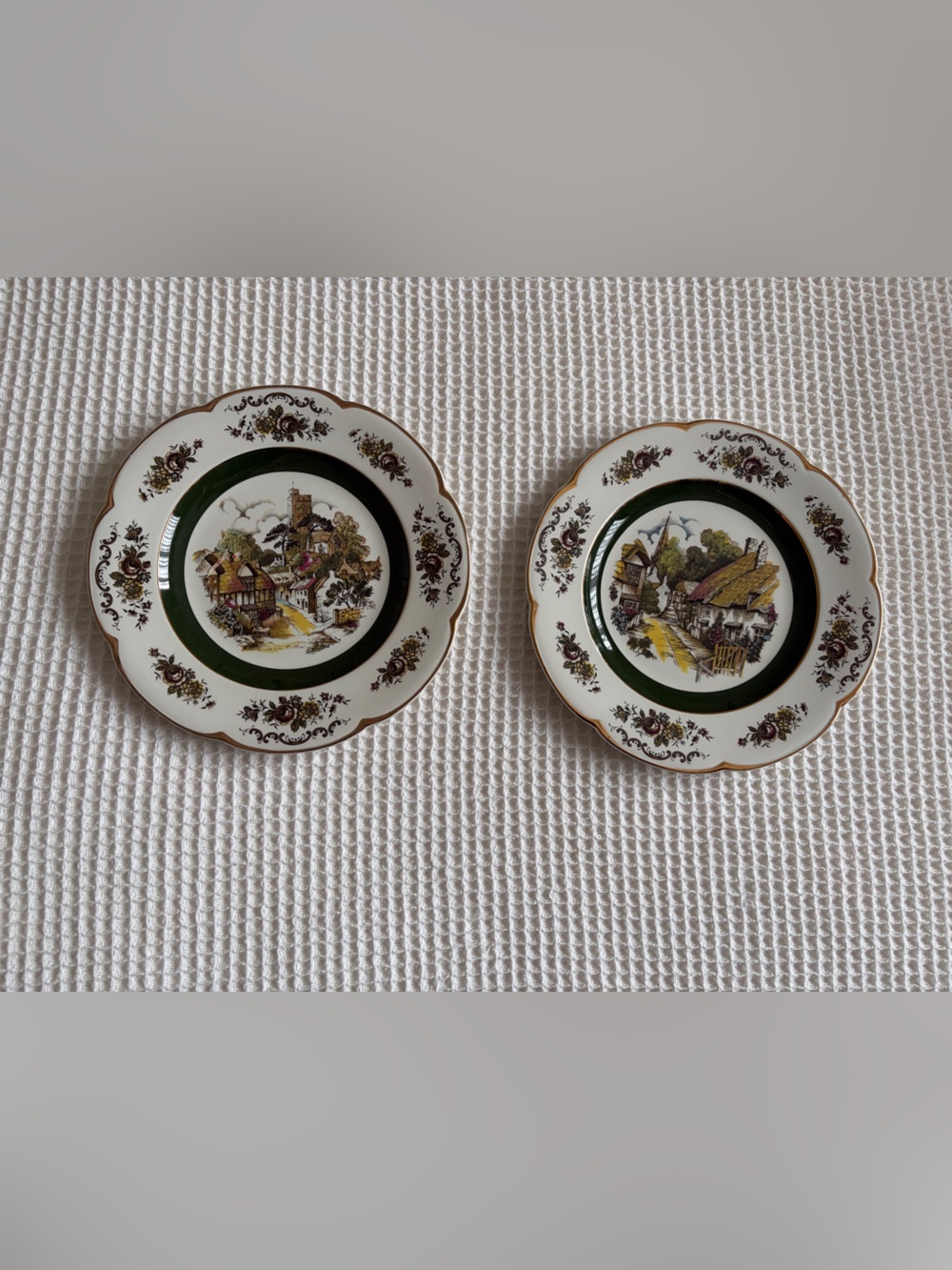 Ascot Service Plate by Wood & Sons England Plates with Village Scene (Set of 2)